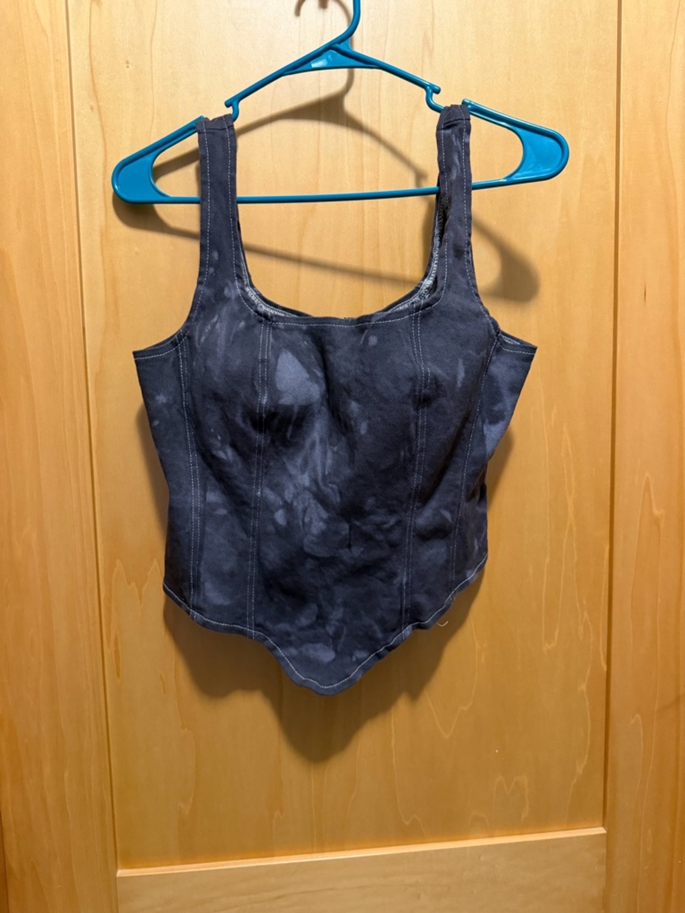 SHEIN Black Tie-Dye Corset Tank Top